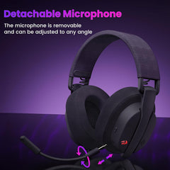 Redragon H888 Wireless Gaming Headset with 7.1 Surround Sound, Tri-mode Gaming