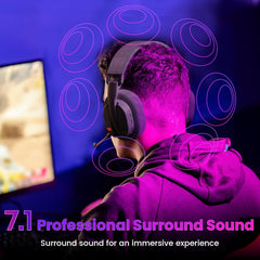 Redragon H888 Wireless Gaming Headset with 7.1 Surround Sound, Tri-mode Gaming