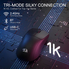 Redragon K1NG M916 Lit 1k Hz 3 - mode Wireless Gaming Mouse, RGB, mice