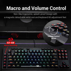 Redragon K588 Rgb Backlit Mechanical Gaming Keyboard with Programmable Keys