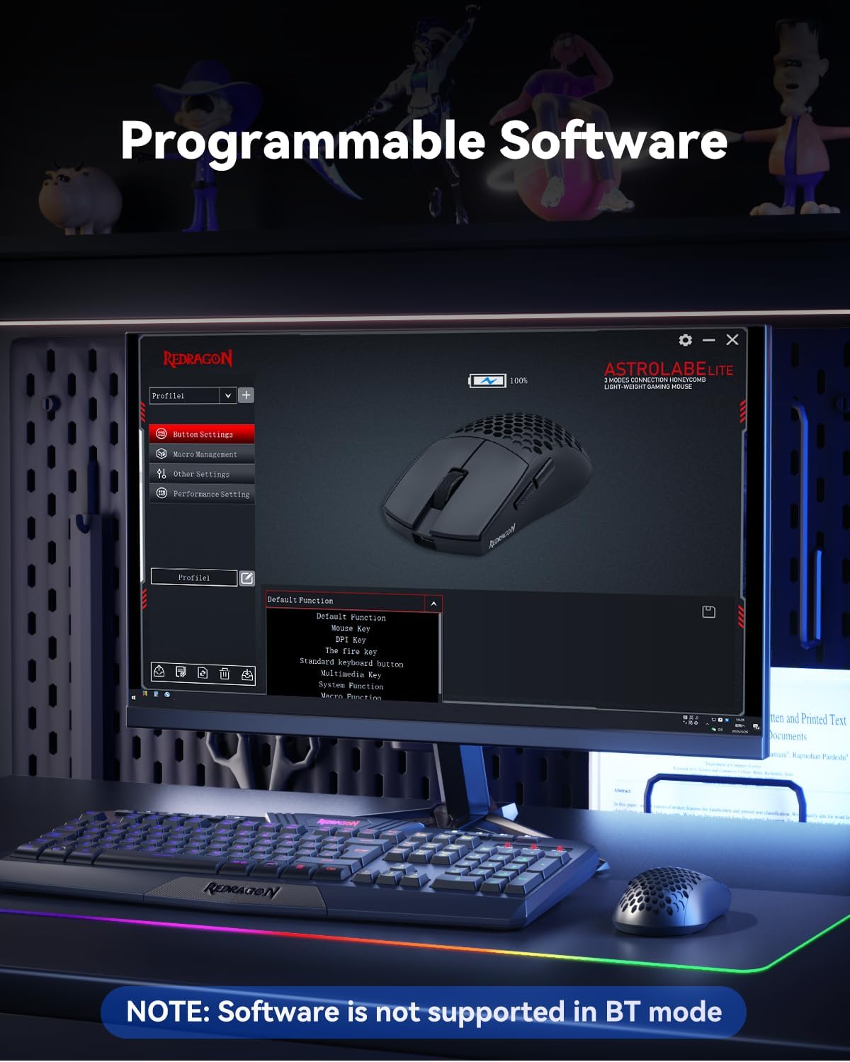 Redragon M725 Honeycomb Shell Gaming Mouse Wireless, Ultra Lightweight 49g, , RGB