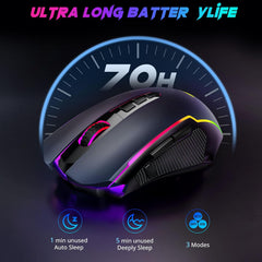 Redragon M910 Pro Gaming Mouse, Wireless Mouse Gaming with 8000 Dpi, Gaming, RGB