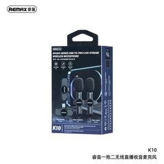 Remax One - to - two Live - stream Wireless Microphone K10, streaming equipment
