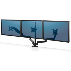 Fellowes Platinum Series Adjustable Triple Monitor Arm , Black - CompuMe