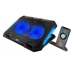 S900 Gaming Laptop Cooling Pad With Mobile Stand And 2 Blue Led Fans And Rgb Side Lights