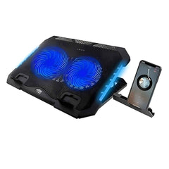 S900 GAMING LAPTOP COOLING PAD WITH MOBILE STAND AND 2 BLUE LED FANS AND RGB SIDE LIGHTS. | S900 |