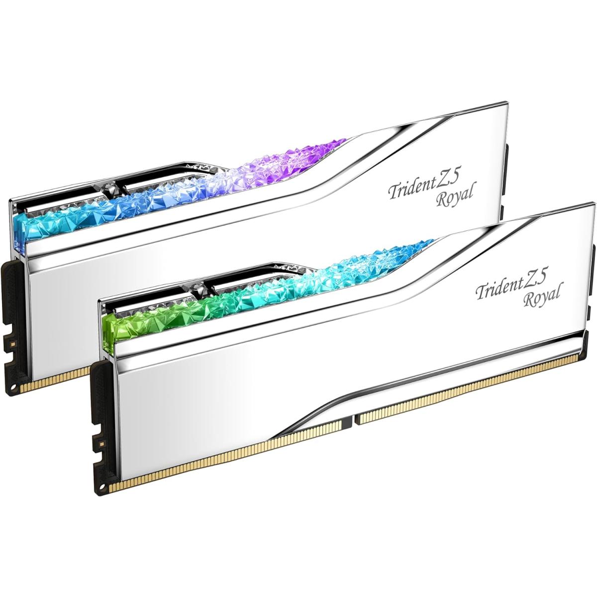 G.SKILL Trident Z5 Royal (Intel XMP 3.0) RGB Series 32GB (2 x 16GB) PC RAM DDR5 6400 Desktop Memory - Silver