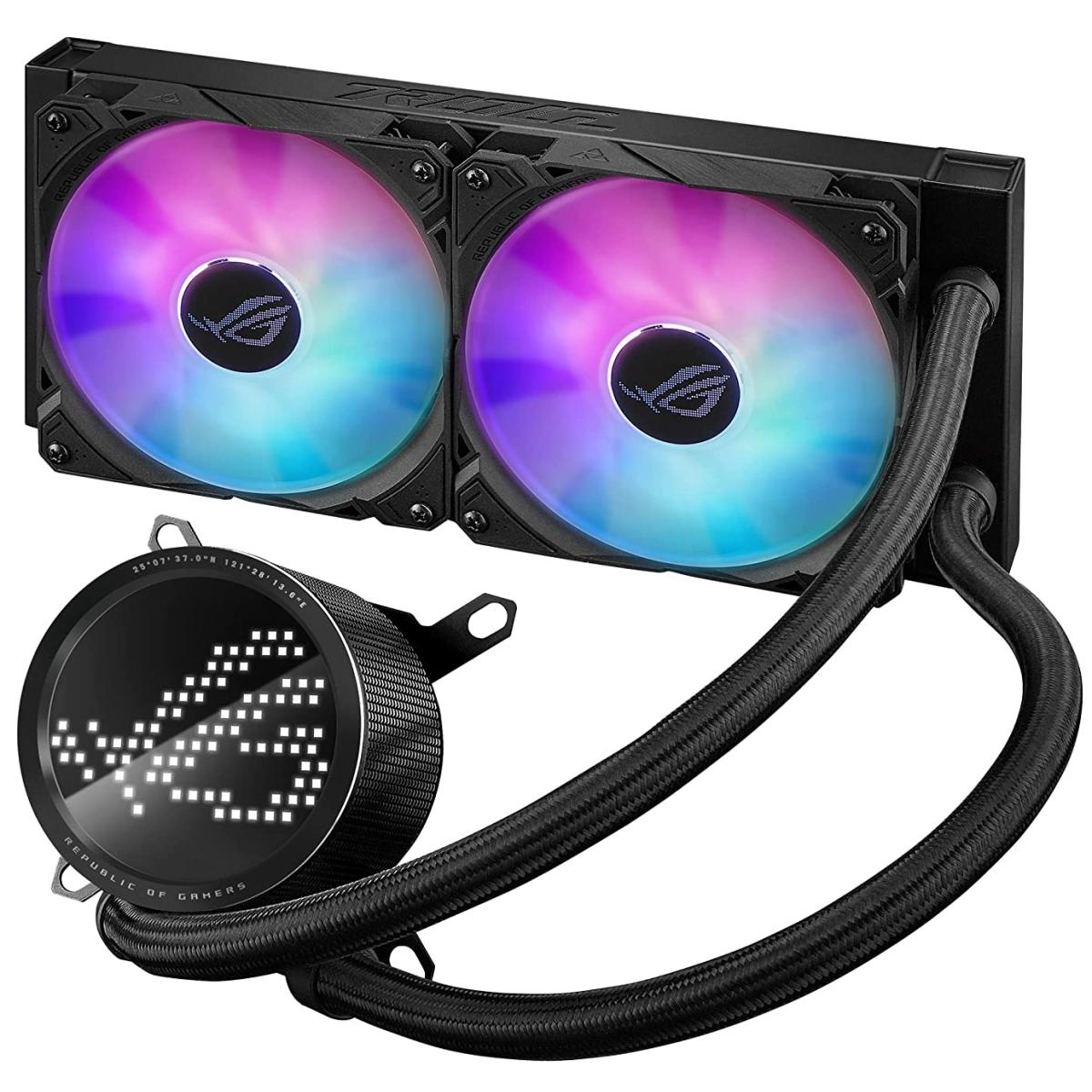 ASUS ROG RYUO III 240 ARGB AIO Liquid Cooler 240mm For Intel & AMD 2x 120mm ARGB Fans & Anime Matrix™ LED Display - Black