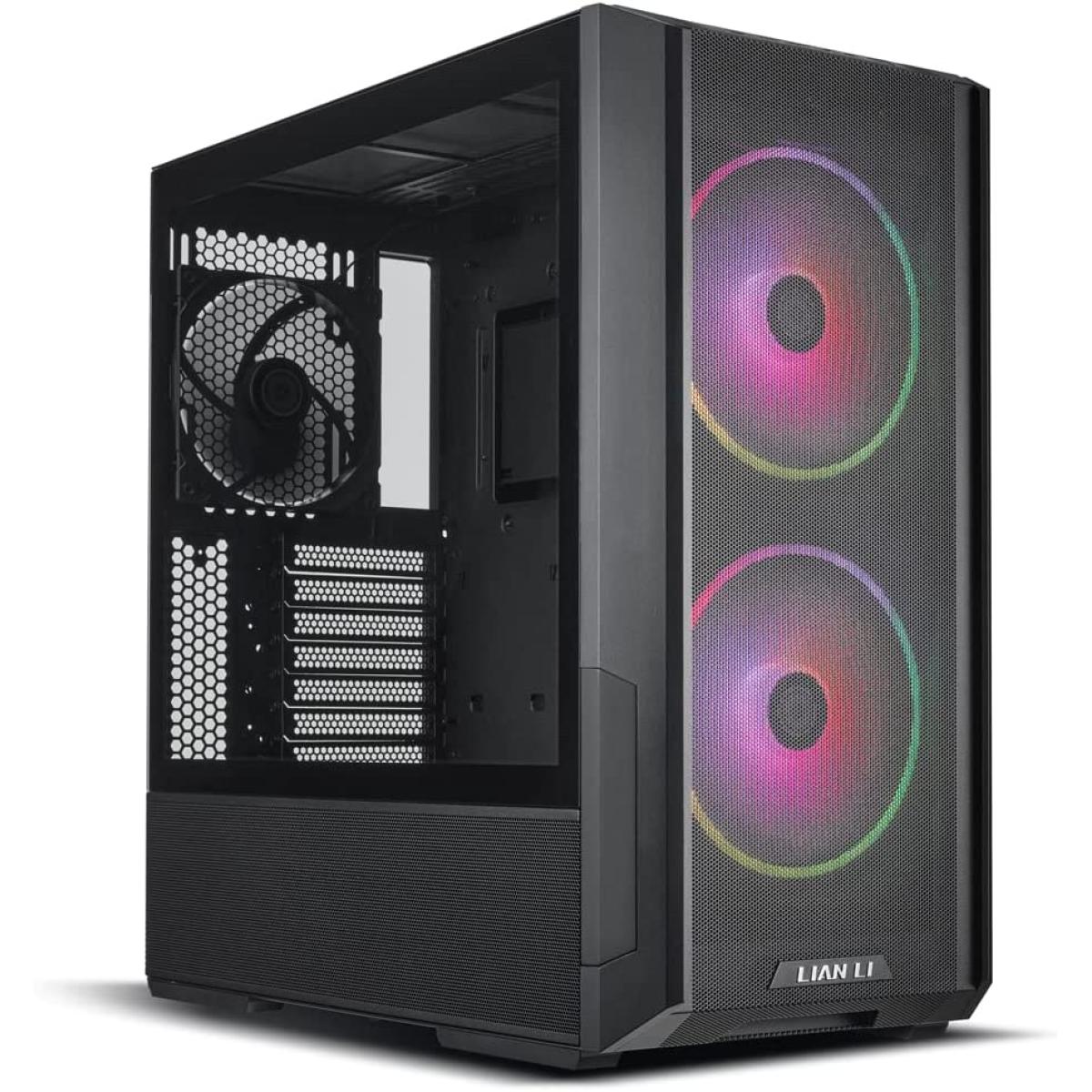 LIAN LI Lancool 216RX MESH High Airflow ARGB Mesh Front Panel w/ 3 PWM Fans w/ USB Type-C - Black