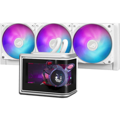 ASUS ROG Ryuo IV SLC 360 ARGB Liquid CPU Cooler, 6.67" AMOLED Display, 360mm Radiator, 3x 120mm MF-12C aRGB Fans, 2650 RPM Speed, 71.44 CFM Fan Airflow, White