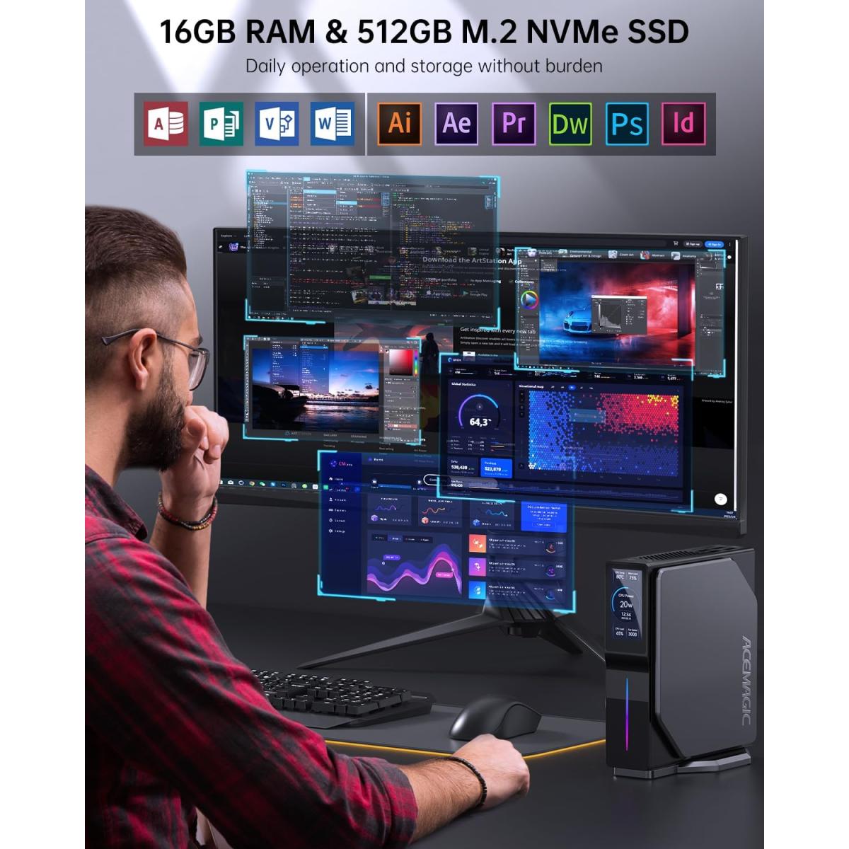 ACEMAGIC 4K NVMe SATA PCIe laptop for portable computing