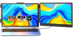 S1 Portable Laptop Screen Extender, 14" FHD 60Hz IPS Wide Viewing Angle , USB-C & HDMI , 72% NTSC, 300 cd/m², Plug & Play, 180° Rotation Angle w/ Speakers & Bag For Mac/Windows