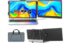 V2COM S1 14" IPS Full HD Extender Dual Screen Portable Monitor for Laptops 13-17.3" with USB-C/HDMI Port Built In Speakers
