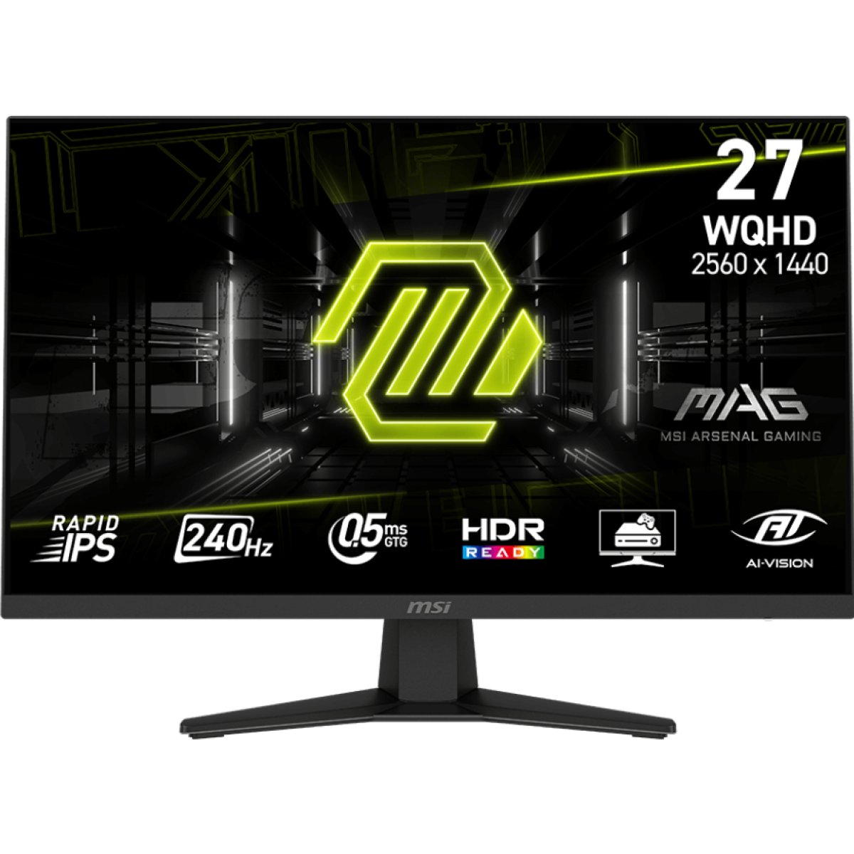 MSI MAG 274QF X24 27" Rapid IPS 2K 240Hz 0.5ms HDR Ready sRGB 130% AMD FreeSync™ Premium AI Vision & Console Mode w/ 2x HDMI & DisplayPort - Black
