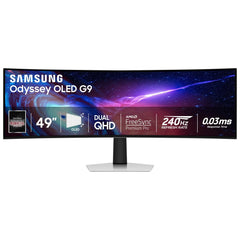 SAMSUNG 49” Odyssey G9 G932 OLED Curved 1800R Dual QHD 240Hz 0.03ms HDR10+ HDMI 2.1 AMD FreeSync Premium Pro & NVIDIA G-Sync, White