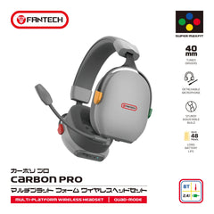 FANTECH WHG06 CARBON PRO Multi-platform Wireless Gaming Headset - Super MAXFIT 4 QUAD Mode Connection