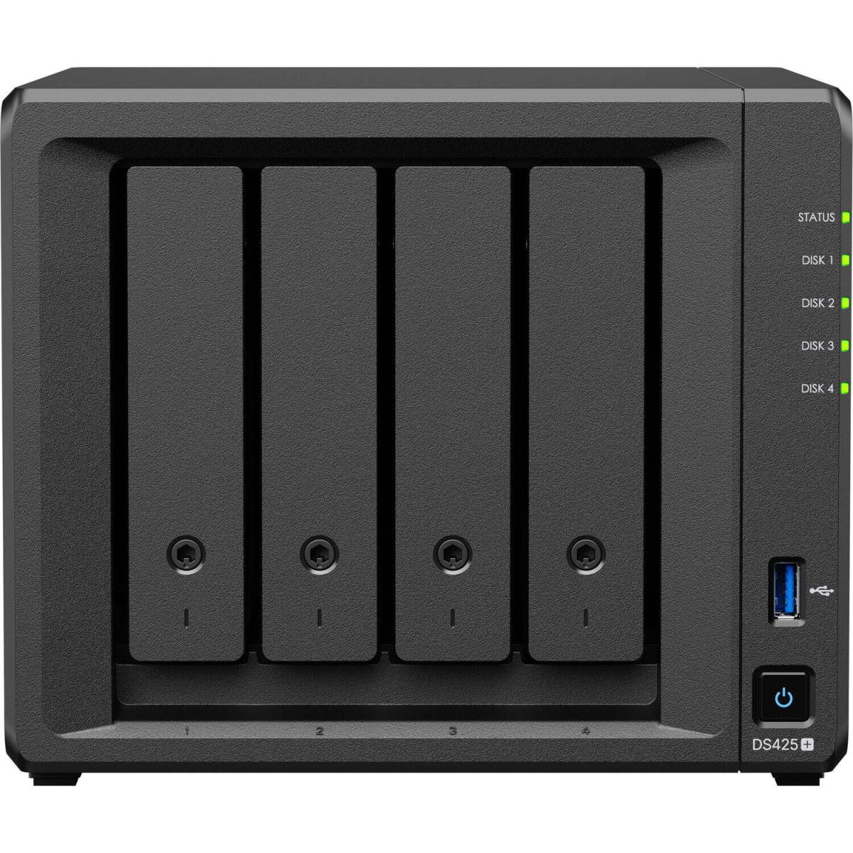 Synology DiskStation DS425+ 4-Bay Diskless NAS Server w/ Intel Celeron J4125 4-Core CPU & 2GB DDR4 RAM