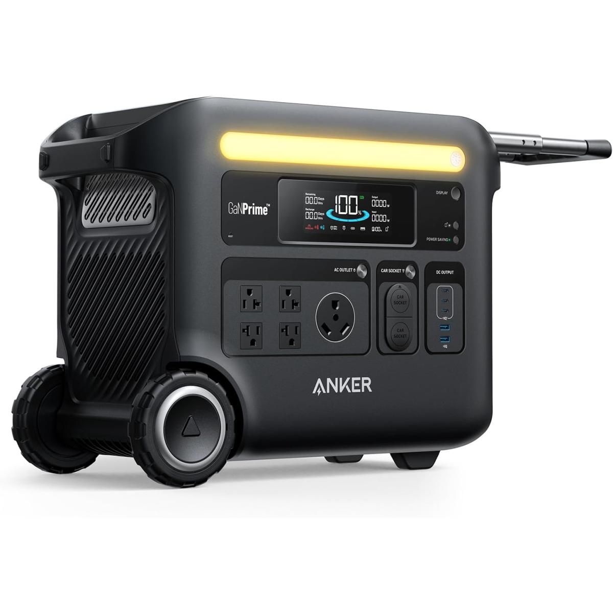 Anker SOLIX F2600 Portable Power Station, 2400W (Peak 3600W) Solar Generator, GaNPrime Battery Generators for Home Use, LiFePO4 Power Station for Outdoor Camping