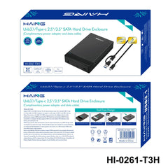 Haing Hi 0261 T3h External Hard Disk Drive Enclosure 3.5 And 2.5 Inch Sata Iii To Usb A Usb C 3.0