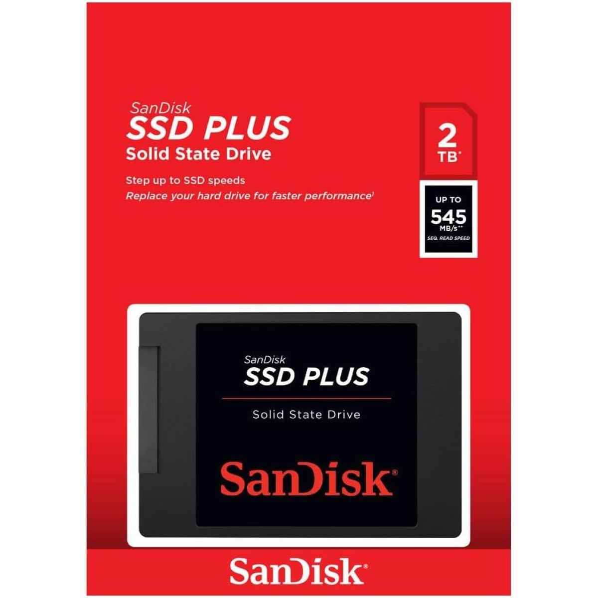Sandisk Ssd Plus 2tb Sata Iii Solid State Drive (ssd) 2.5"/7mm, Up To 545 Mb/s