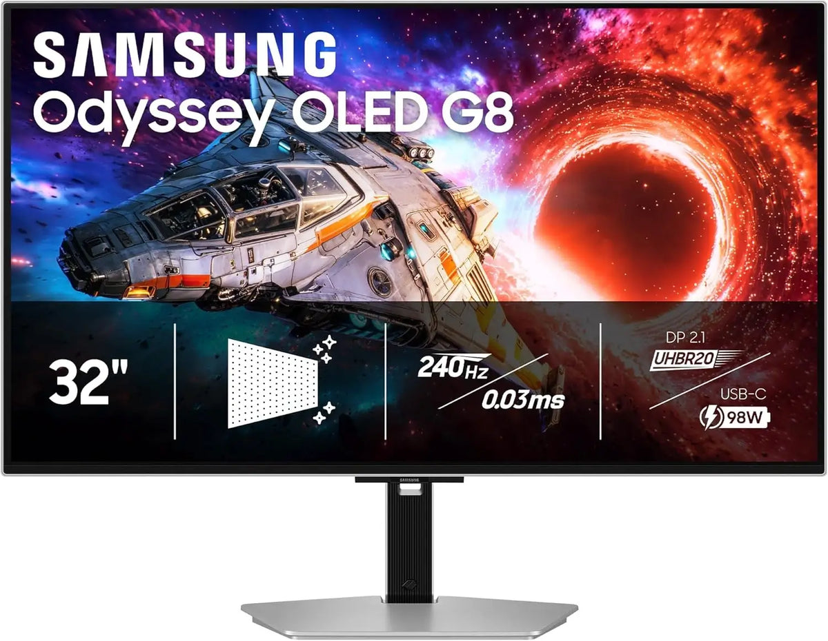Samsung Odyssey Oled G8 Dg802 32 Inch Smart 4k 240hz Qd Oled Hdr10+ Gaming Monitor Ergonomic Stand With Speaker