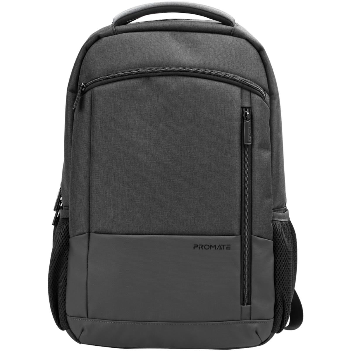 Promate Satchel Travel Laptop Backpack Premium Sleek Lightweight Water Resistance & Secure Zippers For 15.6" Laptops Black