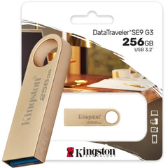 Kingston DataTraveler SE9 G3 256GB USB Flash Drive USB 3.2 Gen 1 Speed Up to 220MB/s Premium Metal Casing