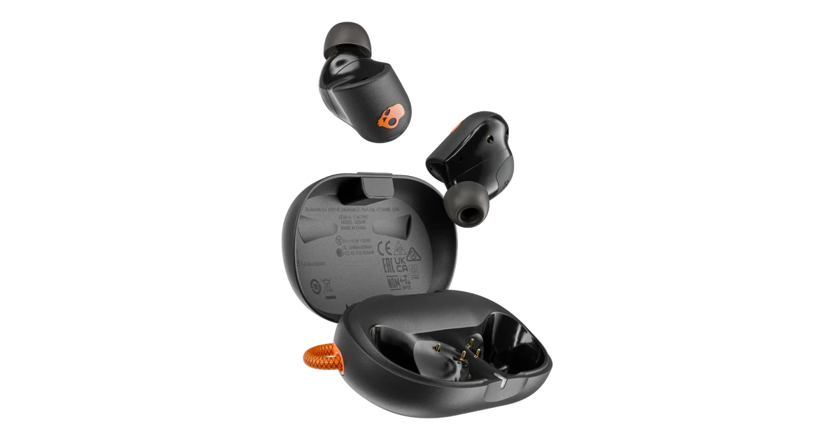 Skullcandy Sesh® ANC Active Wireless Noise Canceling Sport Earbuds – Black / Orange