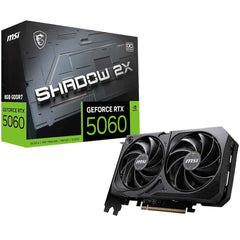 Msi Geforce Rtx 5060 Ti 8g Shadow 2x Oc Plus 8gb Gddr7 128 Bit Memory, 2602 Mhz Boost Clock, 28 Gbps Memory Speed, 4608 Cuda Cores, Pci Express Gen 5