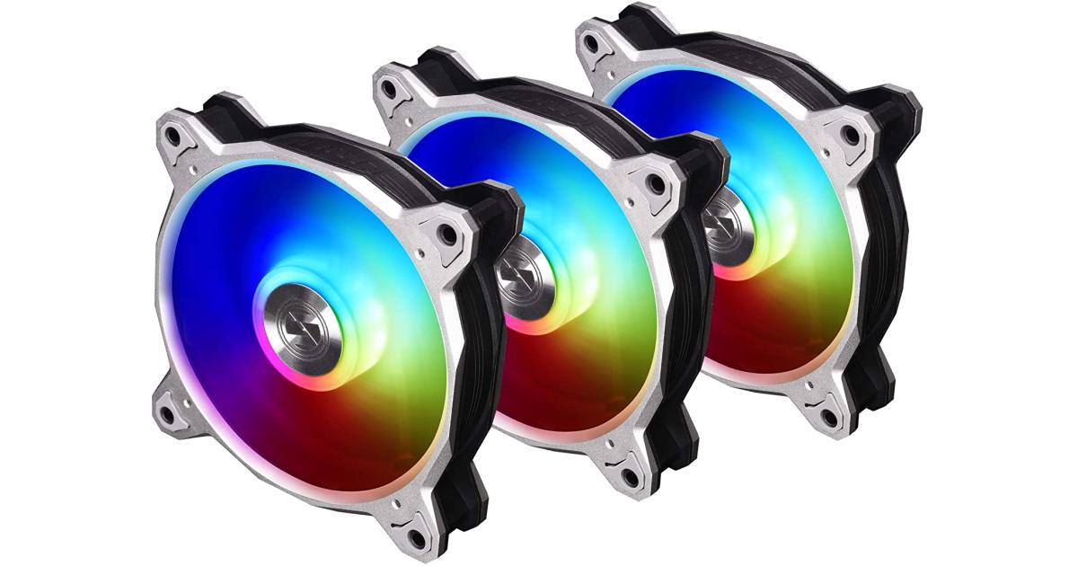 LIAN LI Bora Digital Series RGB 120mm ARGB LED PWM Fan, 3 Fans Pack - (Silver) Frame