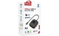 Promate Snaphub 4 4 In 1 Ultra Fast Usb 3.2 Hub 4 Usb A Ports 10gbps Transfer Rate 5v 1a Voltage