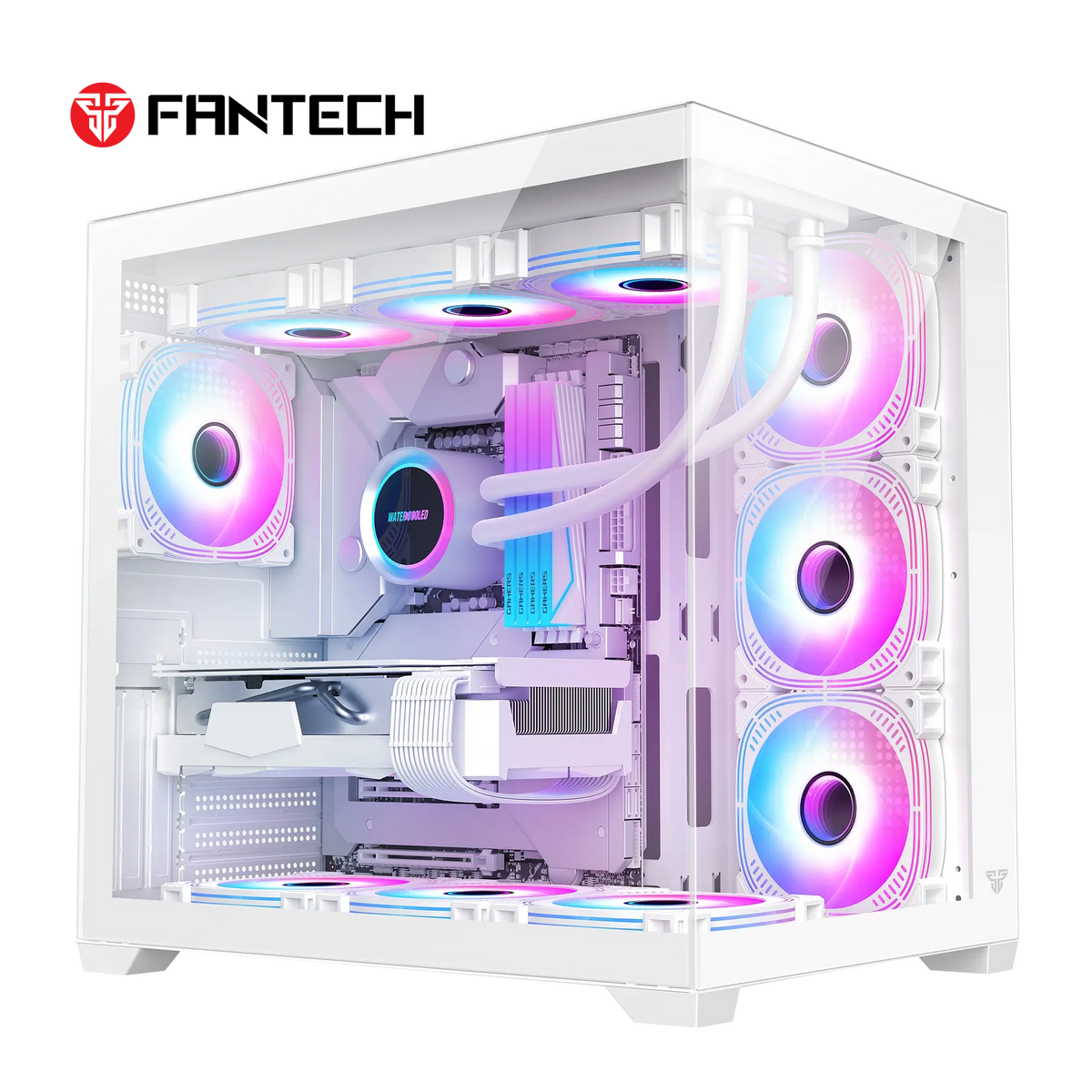 Fantech Cg85 Lumina  Tower Gaming Case White (dual Chamber)