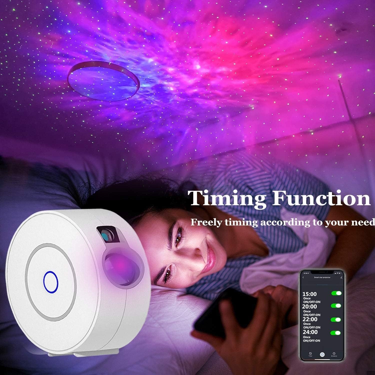 Btf - Lighting Smart Galaxy Projector Compatible with Alexa & Google Home with projectors