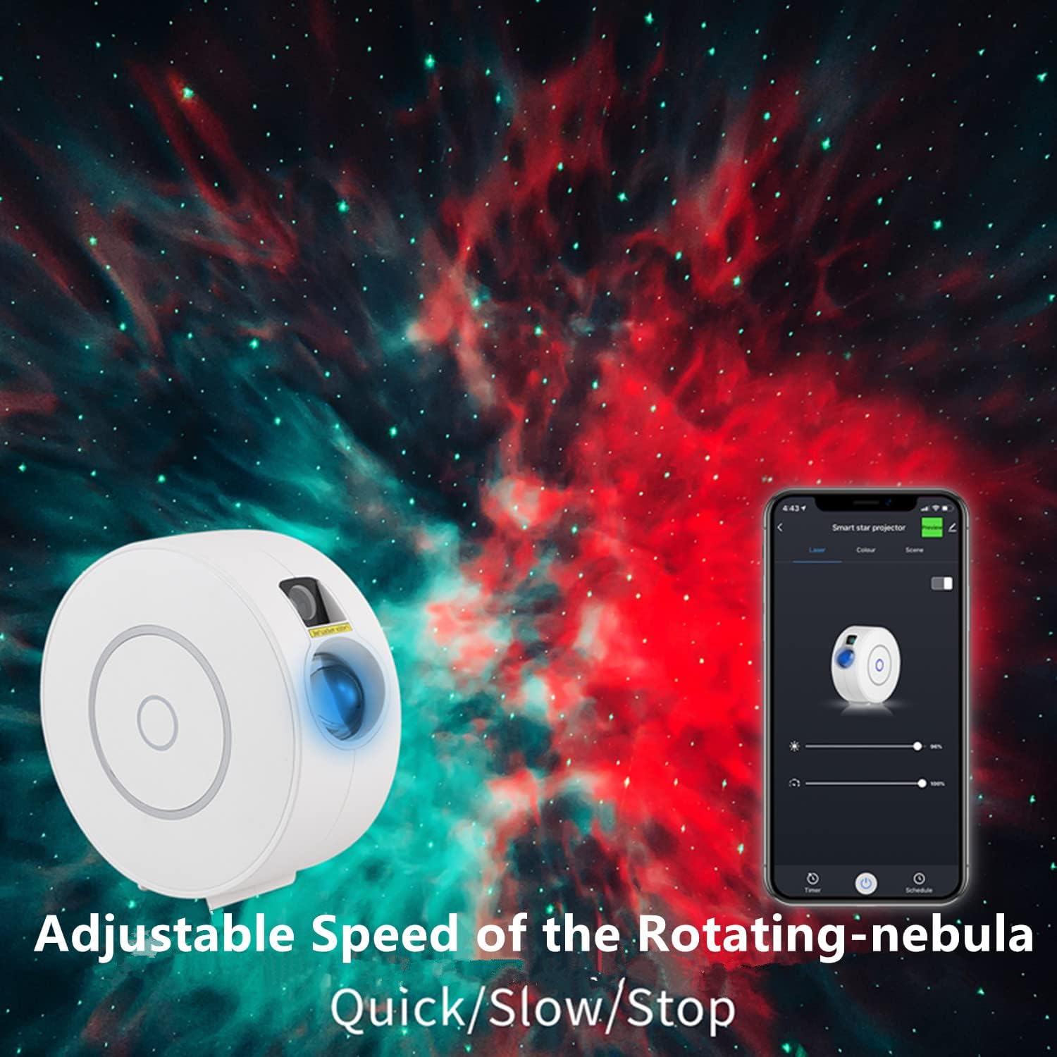 Btf - Lighting Smart Galaxy Projector Compatible with Alexa & Google Home with projectors
