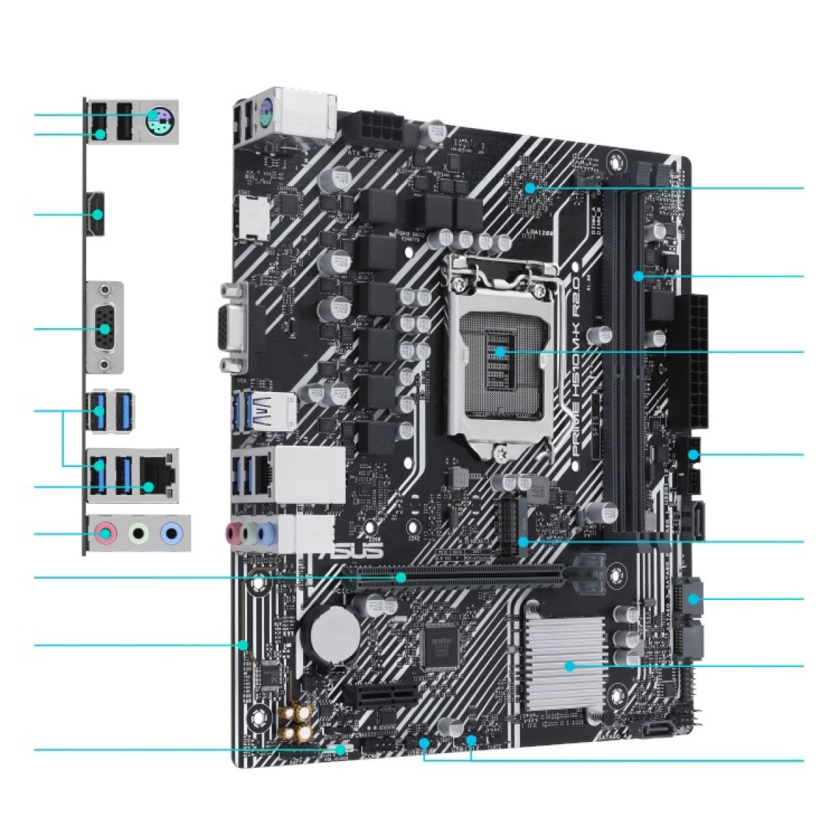 ASUS PRIME H510M PCIe motherboard for desktop computer builds