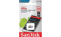 SanDisk 256GB Ultra microSDXC UHS-I Memory Card Up to 100 MB/s C10, Full HD, Micro SD Card