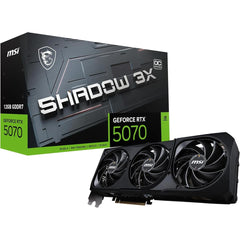 MSI GeForce RTX 5070 SHADOW 3X OC Edition 12GB GDDR7 192-Bit Memory, 2542 MHz Boost Clocks, 6144 CUDA Cores, 28 Gbps Memory Speed, PCI Express Gen 5