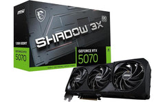 MSI GeForce RTX 5070 SHADOW 3X OC Edition 12GB GDDR7 192-Bit Memory, 2542 MHz Boost Clocks, 6144 CUDA Cores, 28 Gbps Memory Speed, PCI Express Gen 5