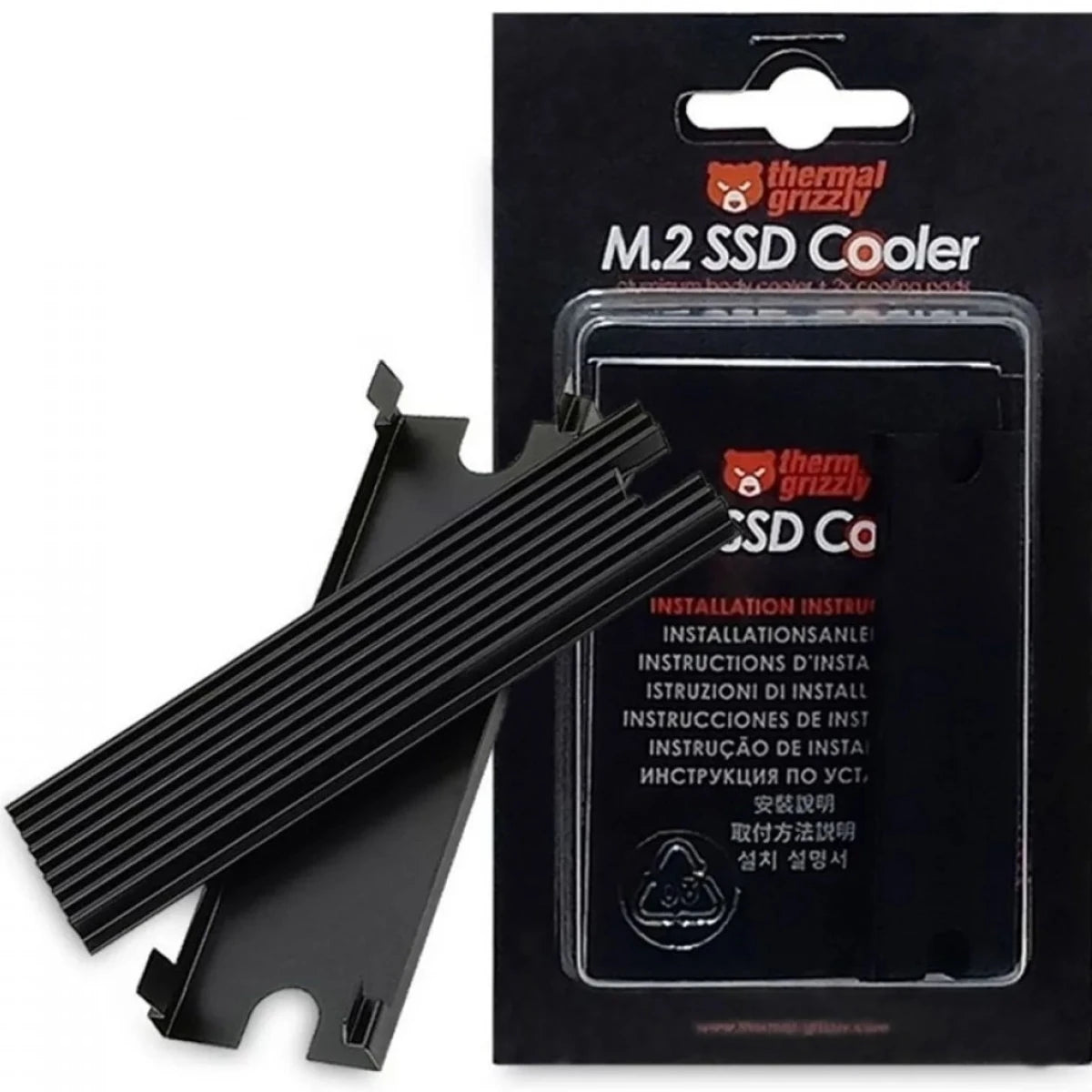 Thermal Grizzly NVMe M.2 SSD Cooler 2x Thermal Pad SSD Heatsink M.2 Passive Cooler to Eliminate Speed Reduction of M.2 2280 SSD