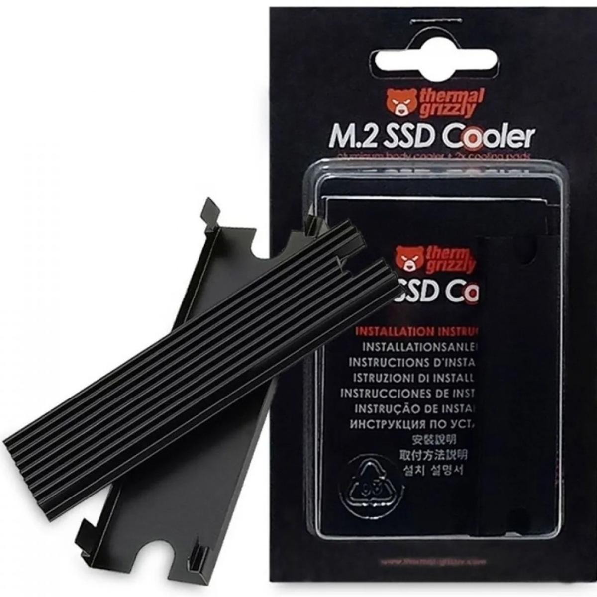 Thermal Grizzly NVMe M.2 SSD Cooler 2x Thermal Pad SSD Heatsink M.2 Passive Cooler to Eliminate Speed Reduction of M.2 2280 SSD