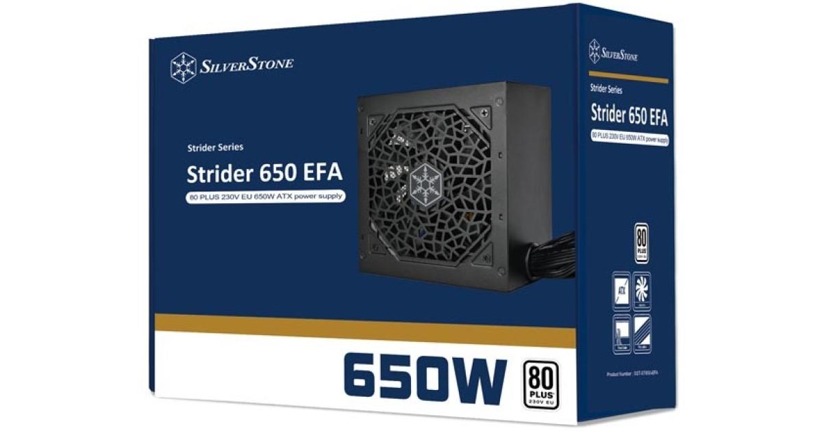 SilverStone Strider 650 EFA 230V EU 650W ATX (PS2) 80 Plus White Performance Power Supply w/ Silent 120mm fan