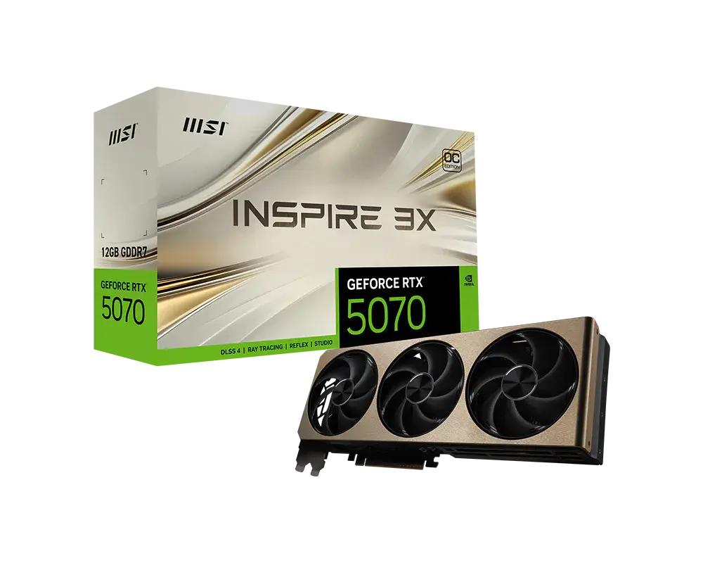 Msi Geforce Rtx 5070 Inspire 3x Oc 12gb Gddr7 Graphics Card