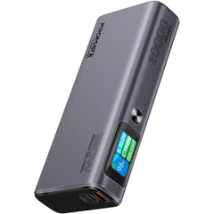 Promate Titan-130 Universal 20000mAh Ultra-Slim Portable Power Pack with 130W Power Delivery, Smart TFT LCD Screen, USB-A QC 3.0, Dual USB-C Input/Output Ports, and Over-Heating Protection