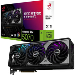 ASUS ROG Strix GeForce RTX™ 5070 OC Edition 12GB GDDR7 Graphics Card (PCIe® 5.0, 12GB GDDR7, HDMI®/DP 2.1, 3.2-Slot, Axial-tech Fans, MaxConta Design, Phase-Change GPU Thermal pad, Aura sync)