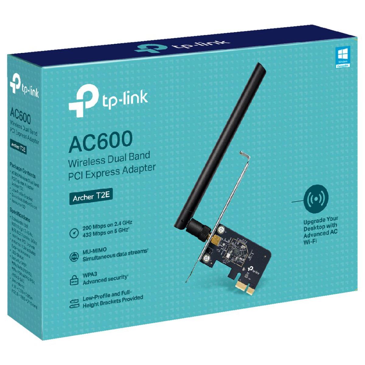TP-Link Archer T2E AC600 Wireless Dual Band PCI Express Adapter w/ Antenna (2.4Ghz Up To 200mb/s) (5GHz Up To 433mb/s) | Archer T2E AC600 |