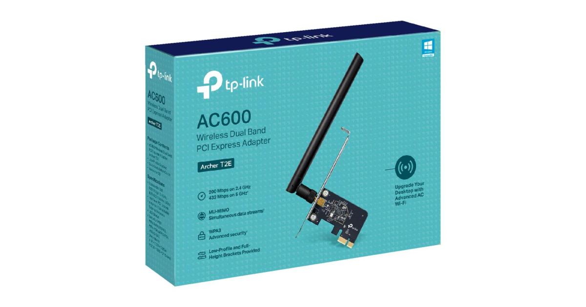 TP-Link Archer T2E AC600 Wireless Dual Band PCI Express Adapter w/ Antenna (2.4Ghz Up To 200mb/s) (5GHz Up To 433mb/s)