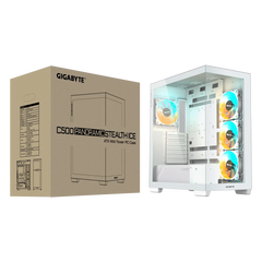 GIGABYTE C500 PANORAMIC STEALTH ICE Tempered Glass Gaming Case (4ARGB Fans)