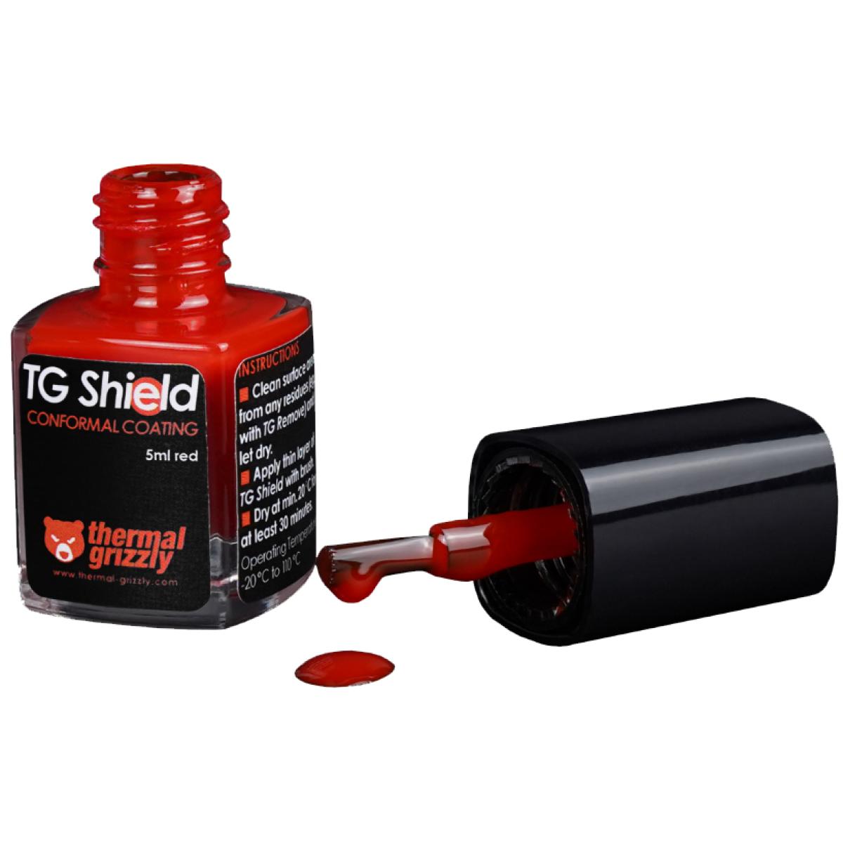 Thermal Grizzly TG-Shield Conformal Coating Curing Time 30 Min At 20 °C Prote Components From Liquid Metal Short Circuits - Red