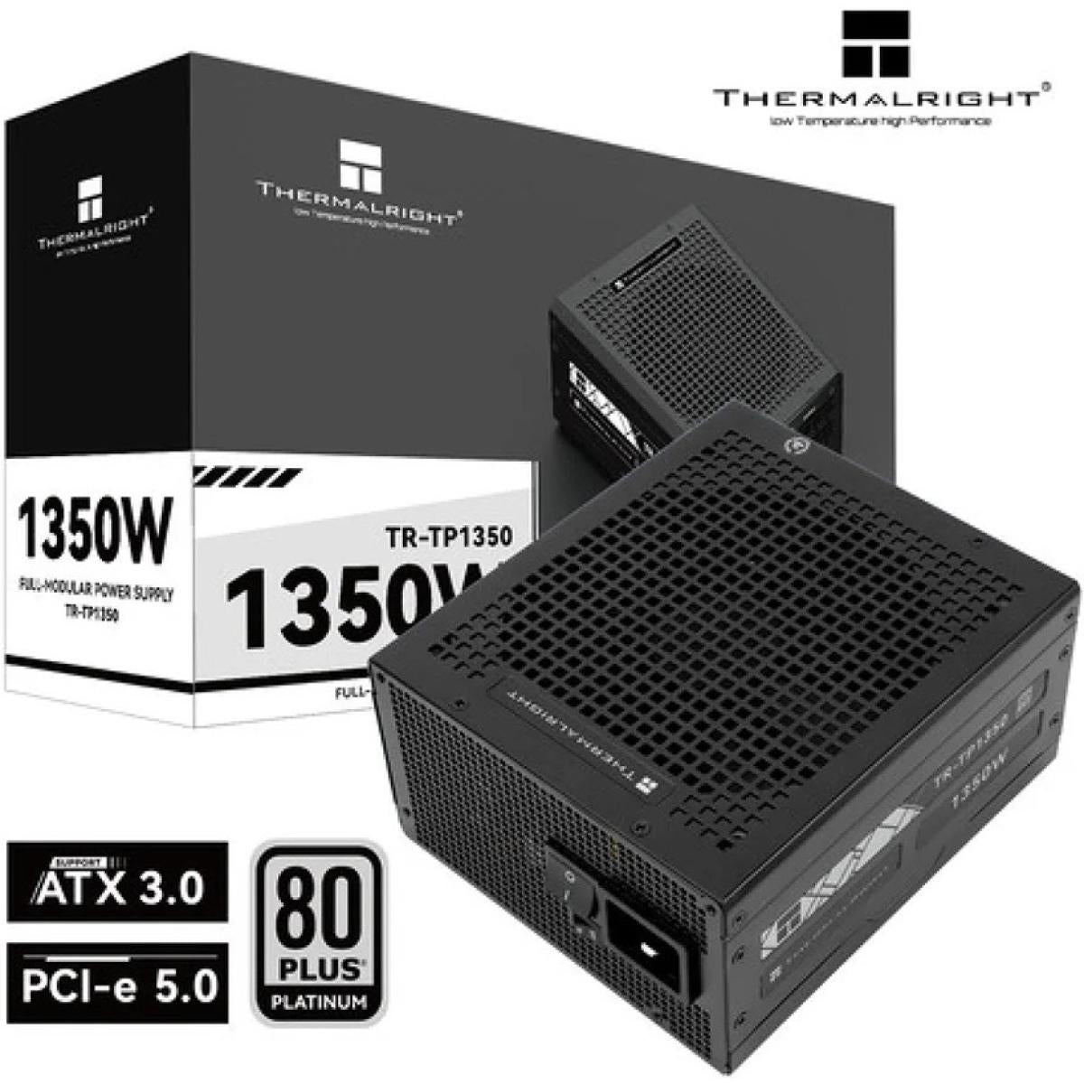Thermalright (TP1350) Platinum 1350W (ATX 3.0) PCIE 5.0 (12VHPWR) 80 Plus Platinum Full Modular, Smart Fan - Power Supply | TP1350 | - CompuMe