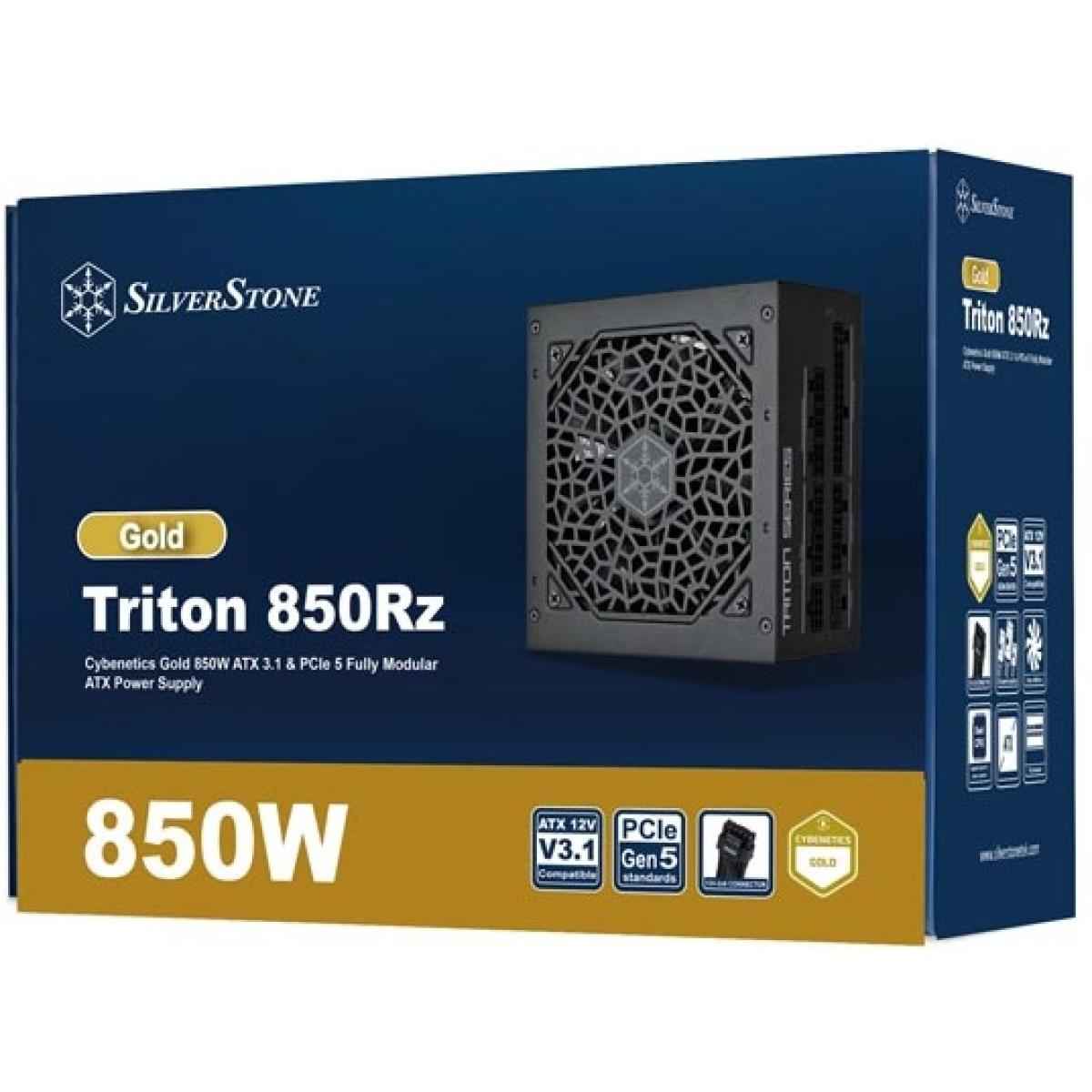 SilverStone Triton 850Rz Gold 850W (ATX 3.1) PCIE 5.1 (12V-2x6 ) Full Modular 80 Plus Gold - High Performance Power Supply w/ Silent 120mm Fan | SST-TR850R-GM |